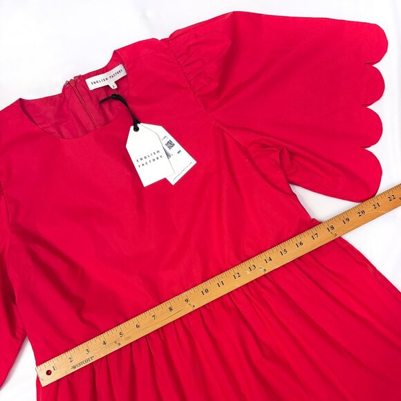 English Factory red scalloped dress NWT size Large - Picture 4 of 7